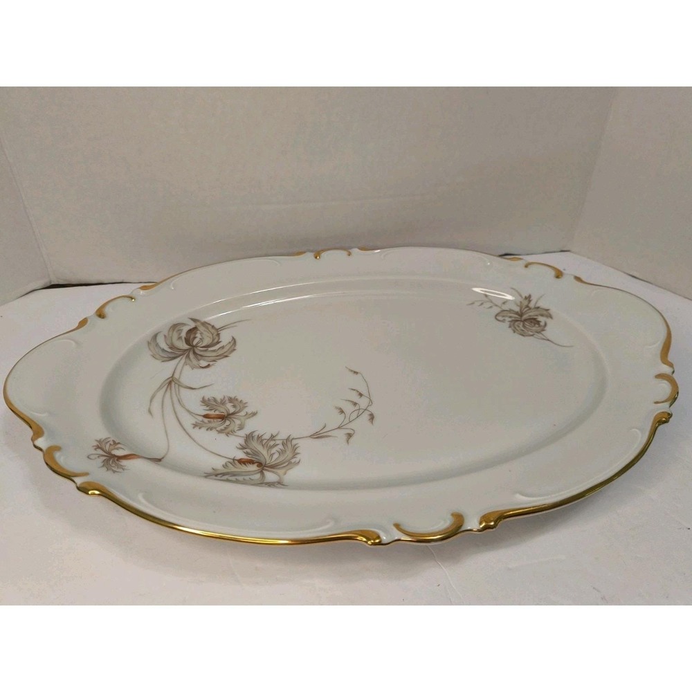VTG 1950s H&C Heinrich Selb Bavaria 16" Serving Platter "Du Barry" Porcelain